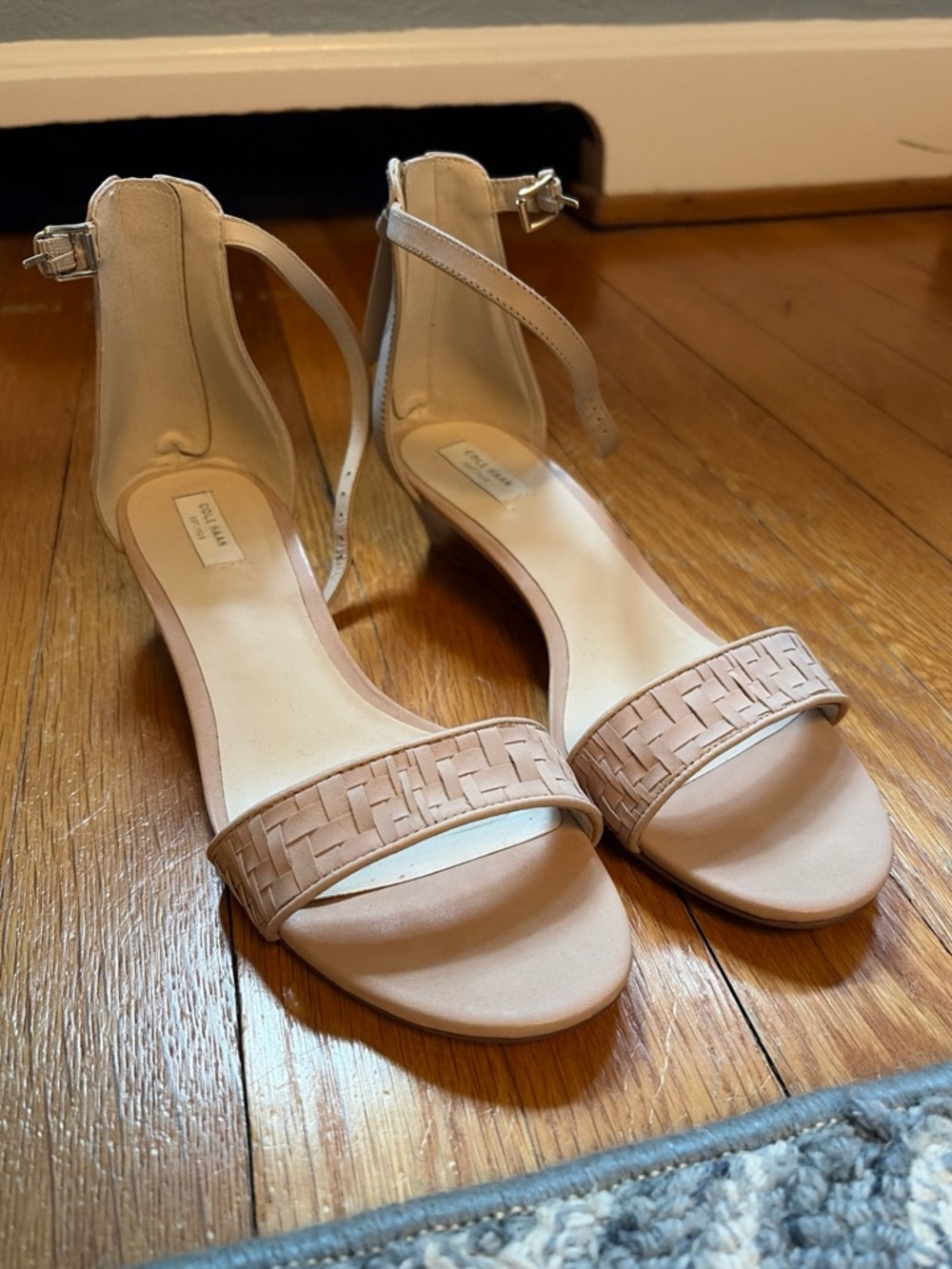 Cole Haan Classic Ankle-Strap Sandals in Tan/Beige, Size 8